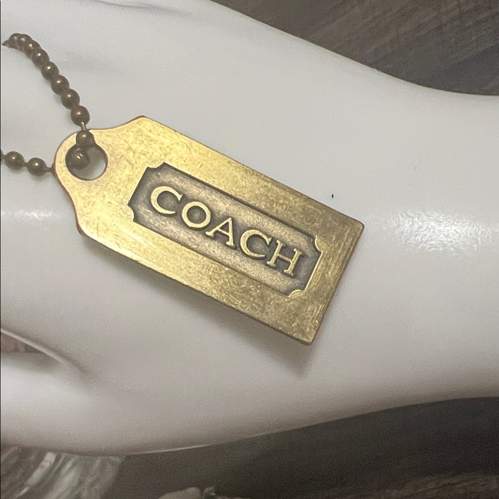 Coach Vintage Gold-Tone Brass HangTag Pendant - Picture 6 of 6